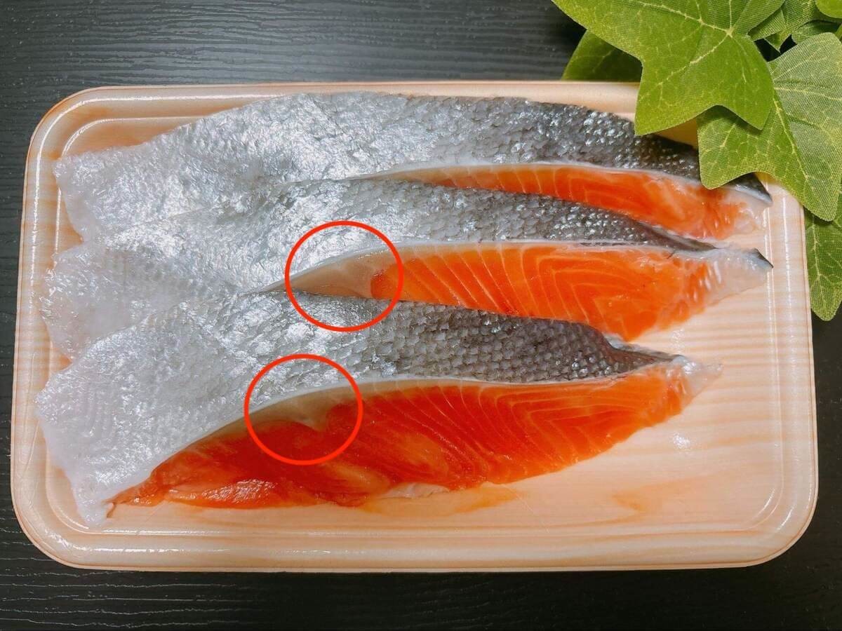 新鮮な鮭の切り身の見分け方